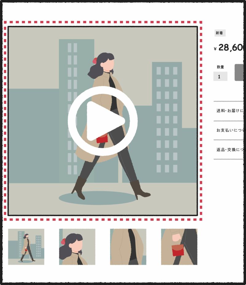 商品スライダー画像内動画表示