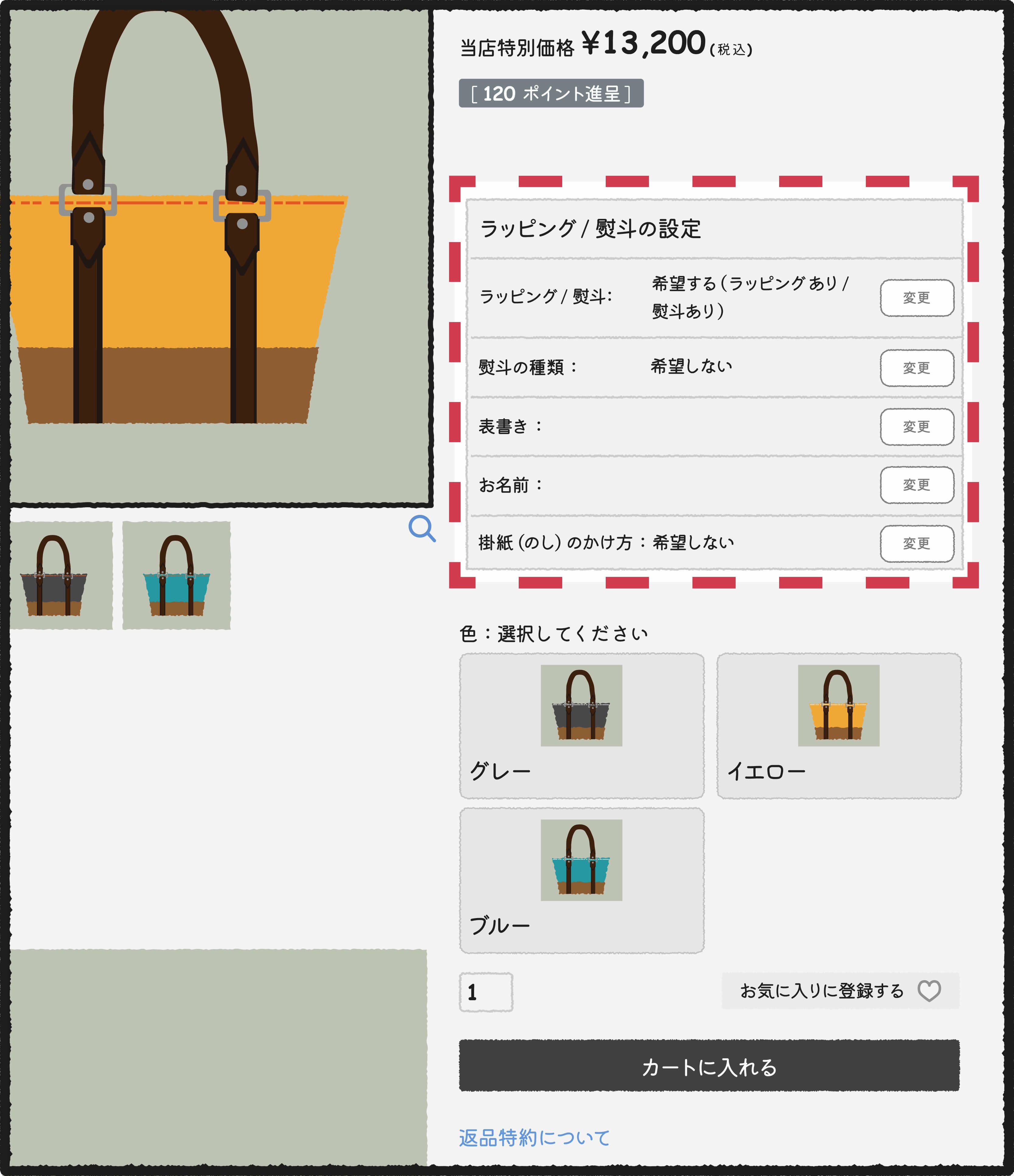 選択項目の表示制御 - サムネイル1